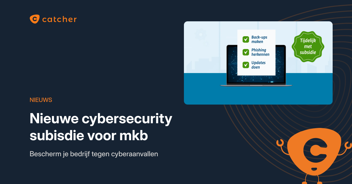 Overheid subsidie poster; Back-ups maken, Phishing herkennen, Updates doen