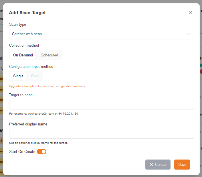 The new target settings screen